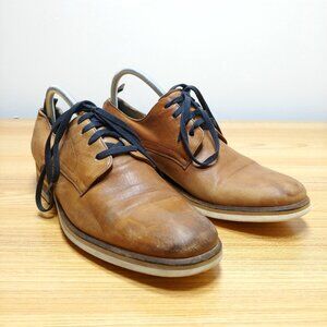 Browns Shoes Luca Del Forte Mens 42 EU Brown Derby Leather Dress‎ Made in Italy